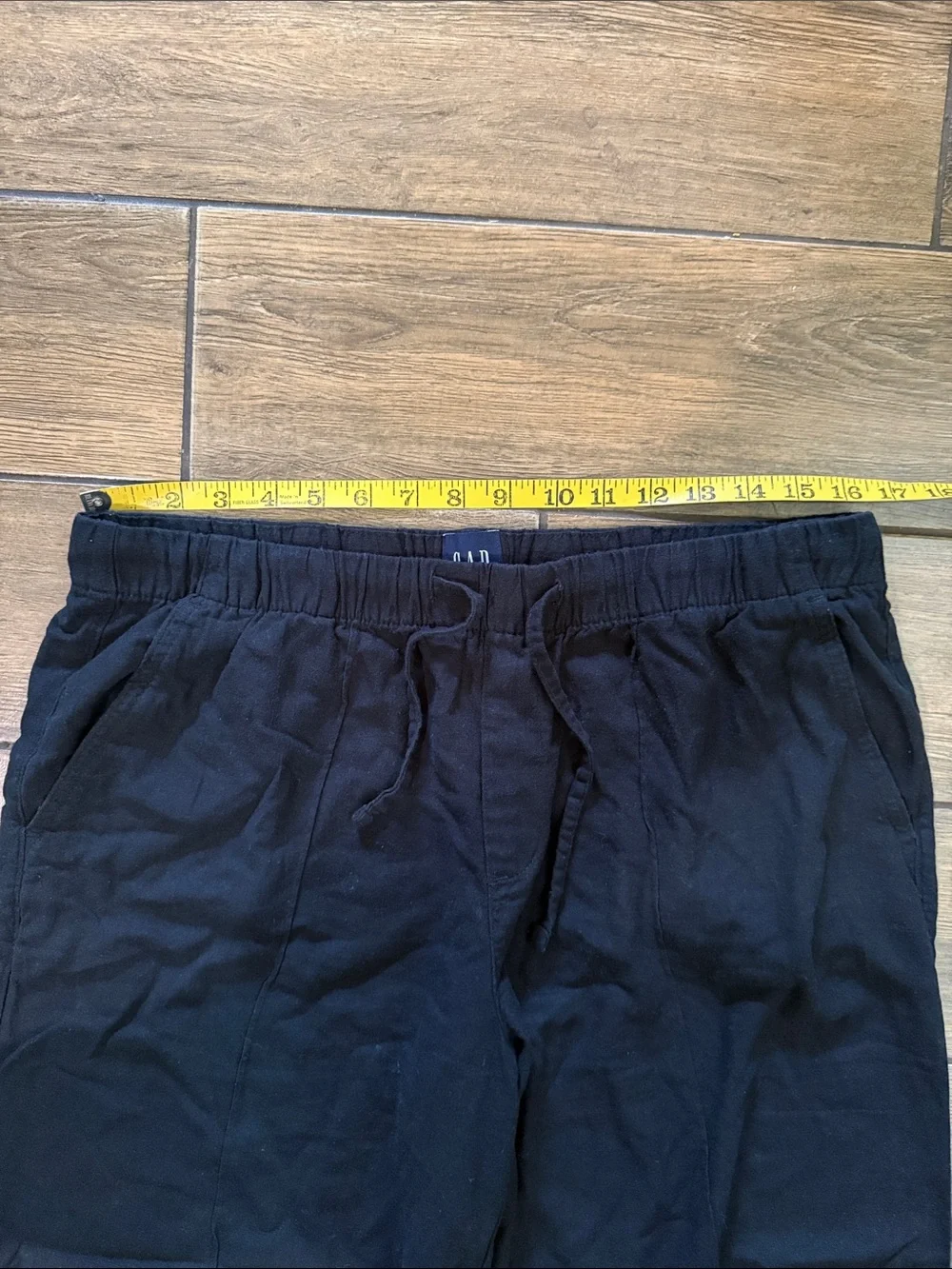 Gap Women's Linen Blend Pull-On Pant Size L Black